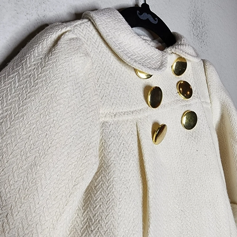 Polly Flinders‎ wool-blend cream coat. Size 12 Months.